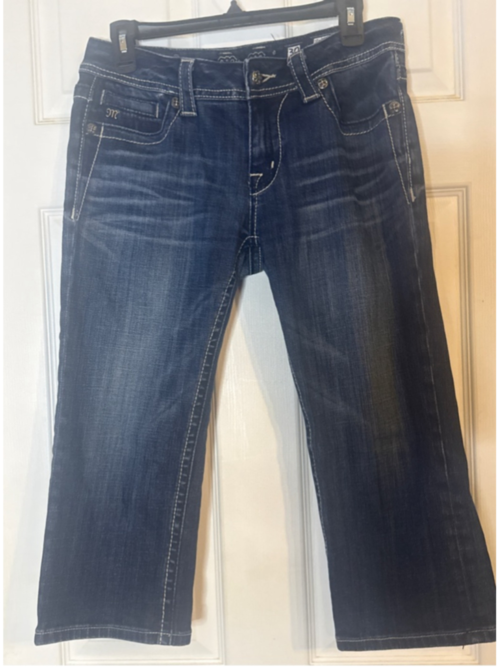Miss Me Capri Jeans Size 30 Blue White